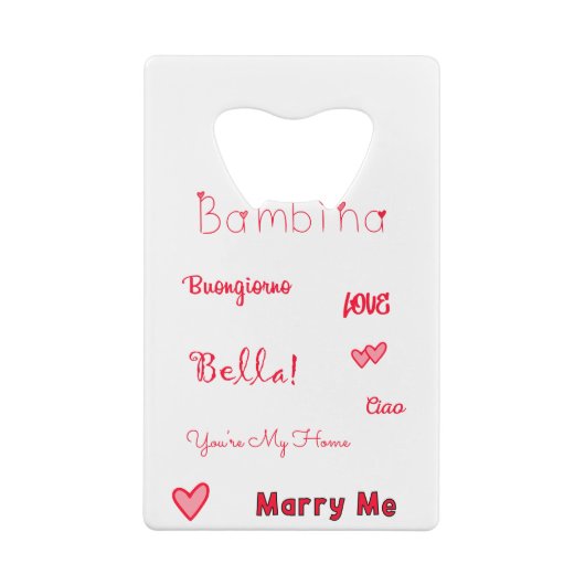 Bambina Liebe Quotes Set Pack Geldbeutel Flaschenöffner (Rückseite)