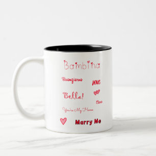 Bambina Liebe Quotes Set Pack Zweifarbige Tasse