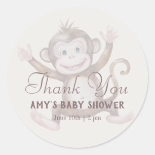 Bambino Boy Baby Shower Danke Runder Aufkleber