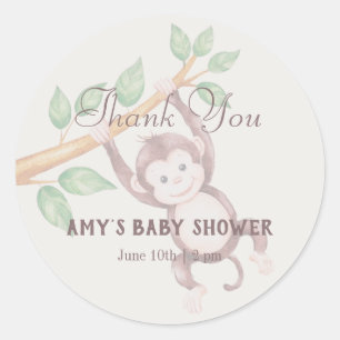 Bambino Boy Baby Shower Danke Runder Aufkleber