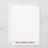 Bambino GIRL Pink Monkey Baby Showeinladungen Einladung (Rückseite)