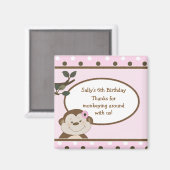Bambino Niedlicher Affe Pink Gefallen BIrthday Mag Magnet (Vorderseite/Rückseite)