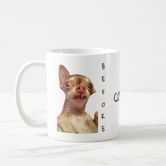 Bambi's Tasse vor und nach Kaffee (Links)