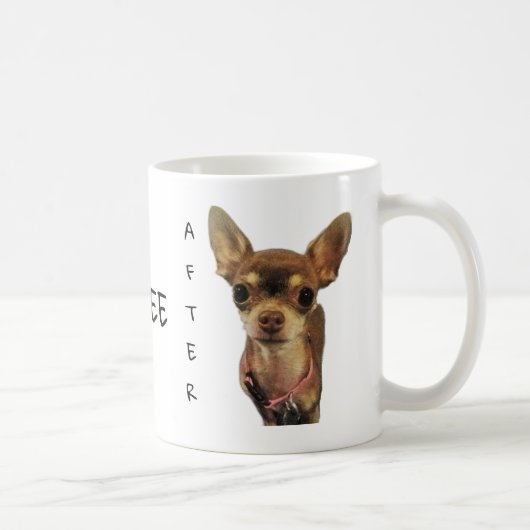 Bambi's Tasse vor und nach Kaffee (Rechts)