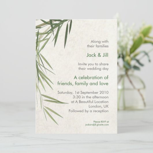 Bamboo 12x18 einladung (Stehend Vorderseite)
