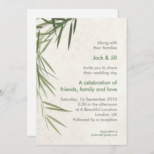 Bamboo 12x18 einladung (Vorne/Hinten)