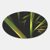 Bamboo Abstrakt Ovaler Aufkleber (Vorderseite)