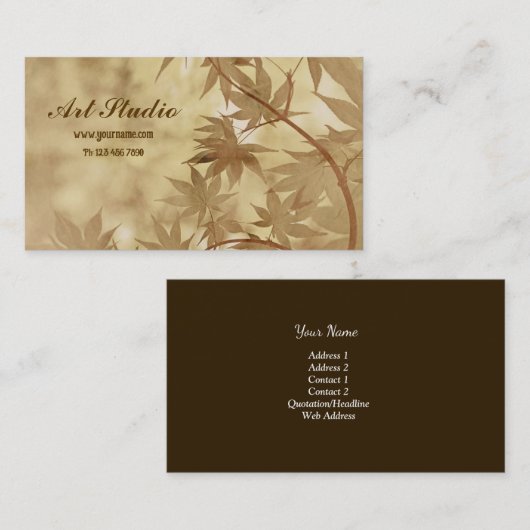 Bamboo Art Studio Business Card Visitenkarte (Vorne/Hinten)