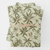 Bamboo auf Beige Bleche - nahtloses Oberflächenmus Geschenkpapier Set (Beispiel)