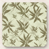 Bamboo auf Beige Bleche - nahtloses Oberflächenmus Getränkeuntersetzer (Vorderseite)