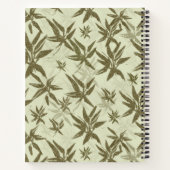 Bamboo auf Beige Bleche - nahtloses Oberflächenmus Notizblock (Rückseite)