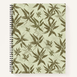 Bamboo auf Beige Bleche - nahtloses Oberflächenmus Notizblock