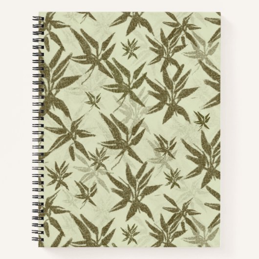 Bamboo auf Beige Bleche - nahtloses Oberflächenmus Notizblock (Vorderseite)