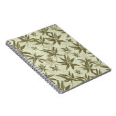 Bamboo auf Beige Bleche - nahtloses Oberflächenmus Notizblock (Rechte Seite)