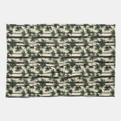 Bamboo auf Beige Geschirrtuch (Horizontal)