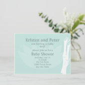 Bamboo Babydusche Einladung (Stehend Vorderseite)