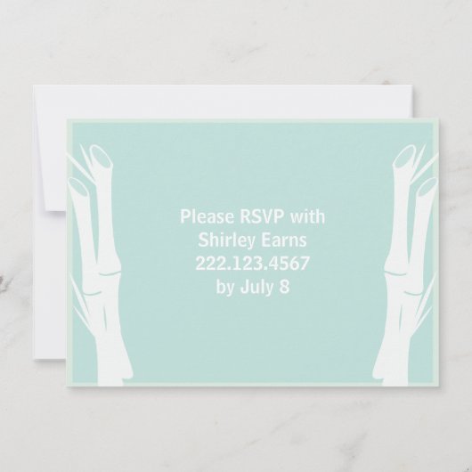 Bamboo Babydusche Einladung (Rückseite)