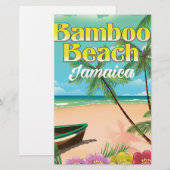 Bamboo Beach Jamaica Briefpapier (Vorne/Hinten)