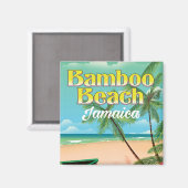 Bamboo Beach Jamaica Magnet (Vorderseite/Rückseite)