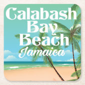 Bamboo Beach Jamaica Rechteckiger Pappuntersetzer (Vorderseite)