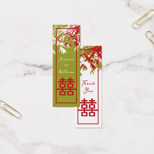 Bamboo Blätter Doppel Happiness Hochzeitsmarken (Büro)