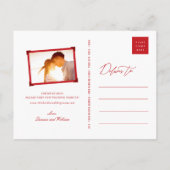 Bamboo Blätter Doppeltes Glück Foto Save the Date Ankündigungspostkarte (Rückseite)