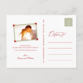 Bamboo Blätter Doppeltes Glück Foto Save the Date Ankündigungspostkarte (Rückseite)