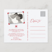 Bamboo Blätter Double Xi Chinesisch Hochzeit Danke Ankündigungspostkarte (Rückseite)