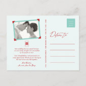 Bamboo Blätter Double Xi Chinesisch Hochzeit Danke Ankündigungspostkarte (Rückseite)