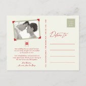 Bamboo Blätter Double Xi Chinesisch Hochzeit Danke Ankündigungspostkarte (Rückseite)