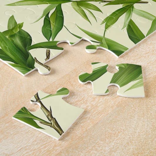 Bamboo Blätter Pattern Green Puzzle (Seite)
