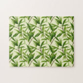 Bamboo Blätter Pattern Green Puzzle (Horizontal)