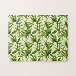 Bamboo Blätter Pattern Green Puzzle