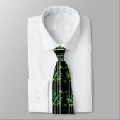 Bamboo Blätter Pattern Necktie Krawatte (Gebunden)