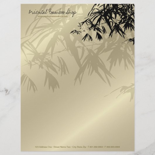 Bamboo Blätter Silhouette Business Letterhead (Vorderseite)