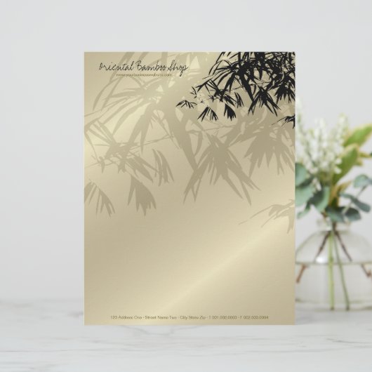 Bamboo Blätter Silhouette Business Letterhead (Stehend Vorderseite)