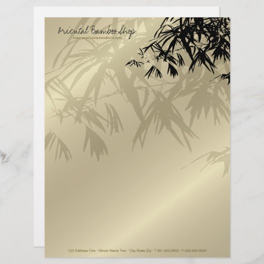 Bamboo Blätter Silhouette Business Letterhead (Vorne/Hinten)
