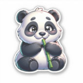 Bamboo Bliss Panda Custom-Cut Vinyl Sticker (Vorderseite)