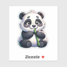 Bamboo Bliss Panda Custom-Cut Vinyl Sticker