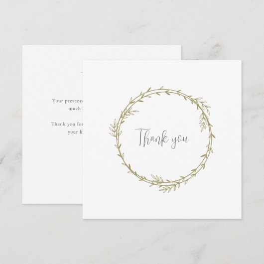 Bamboo Boho Botanischer Leaf Soft Elegante Grüne Dankeskarte (Vorne/Hinten)