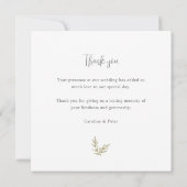 Bamboo Boho Botanischer Leaf Soft Elegante Grüne Dankeskarte (Rückseite)