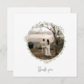 Bamboo Boho Botanischer Leaf Soft Elegante Grüne Dankeskarte (Vorne/Hinten)