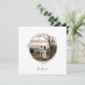 Bamboo Boho Botanischer Leaf Soft Elegante Grüne Dankeskarte (Stehend Vorderseite)