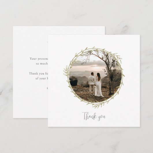 Bamboo Boho Botanischer Leaf Soft Elegante Grüne Dankeskarte (Vorne/Hinten)