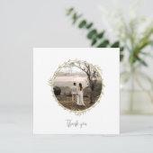 Bamboo Boho Botanischer Leaf Soft Elegante Grüne Dankeskarte (Stehend Vorderseite)