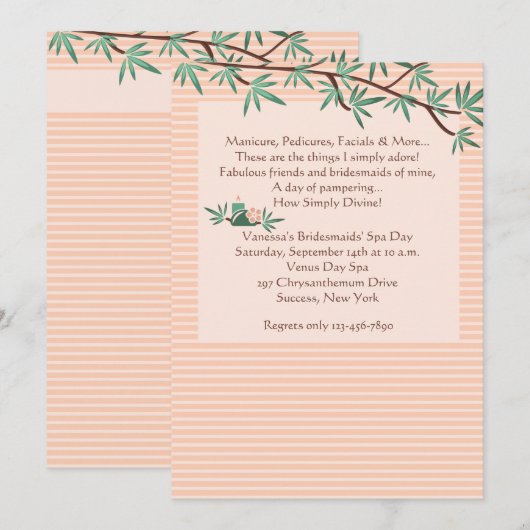 Bamboo Branches Wellness-Center Einladung (Vorne/Hinten)