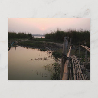 Bamboo Bridge, Ganges, West Bengalisch, Indien Postkarte
