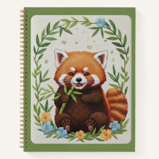 Bamboo Buddy Embroidered Red Panda Journal Notizblock