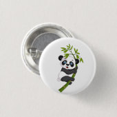 Bamboo Buddy Glücklicher kleiner Panda, der im Ba  Button (Vorne & Hinten)