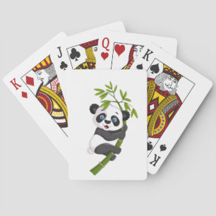 Bamboo Buddy Glücklicher kleiner Panda, der im Ba Spielkarten